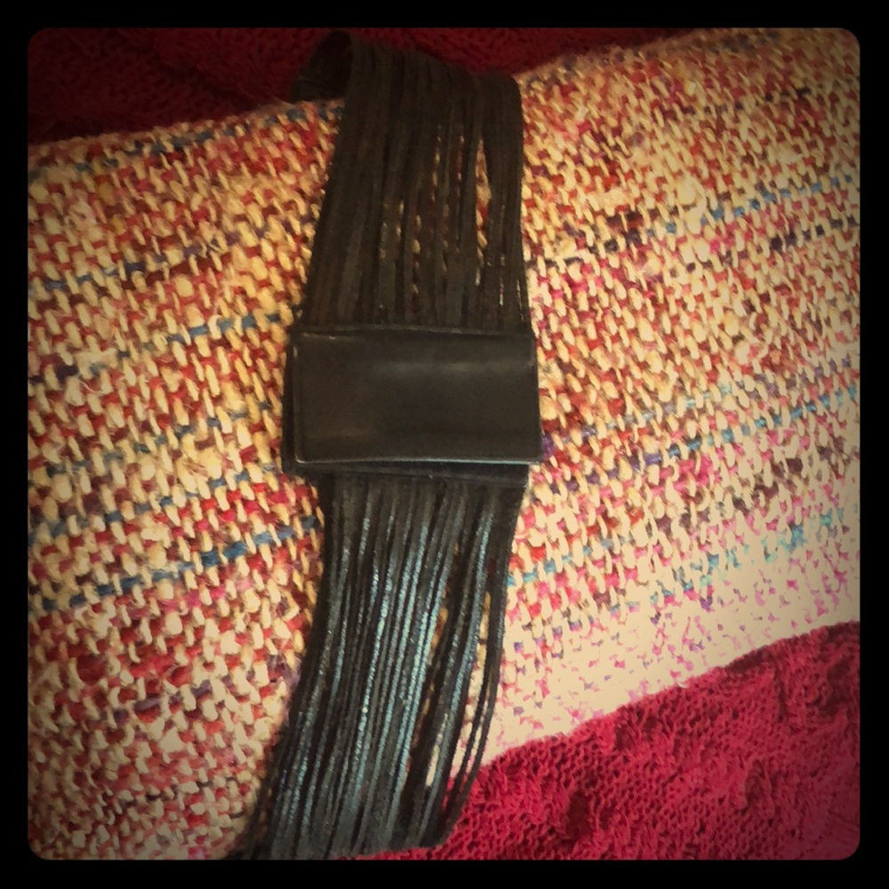 Gorgeous String leather waist belt - BK